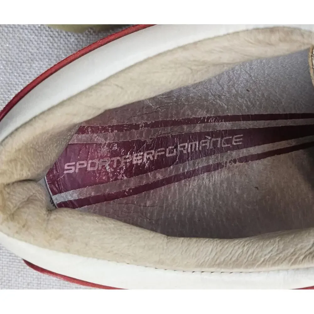 Vtg Nike Air‎ Max Golf Athletic Shoes Red White Spikes Leather Womens US 8